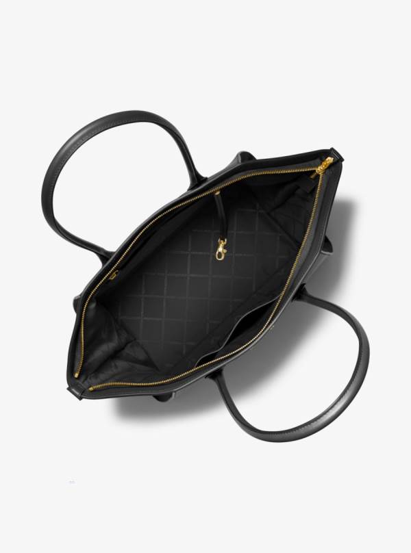 Damske Prenosná Taška Michael Kors Avril Extra-Large Leather Top-Zip Čierne - Kabelky Michael Kors Nejlevnejsi | MUNJA-8752